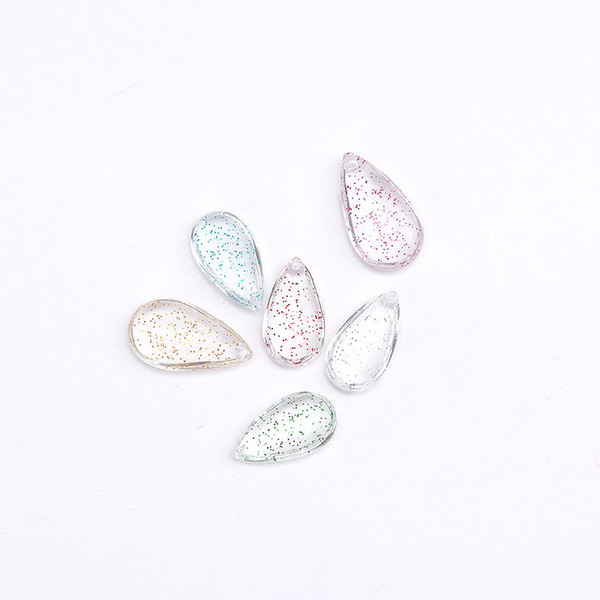 wholesale 50 PCS 16*29mm 19*34mm Water Drop Transparent Resin Loose Bead Hole Beads For Jewelry Making