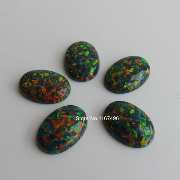 20pcs/lot OP32 10x14mm Oval Cabochon Opal Stone Loose Synthetic Oval Fire Opal for DIY Jewelry Oval Flat Bottom Opal