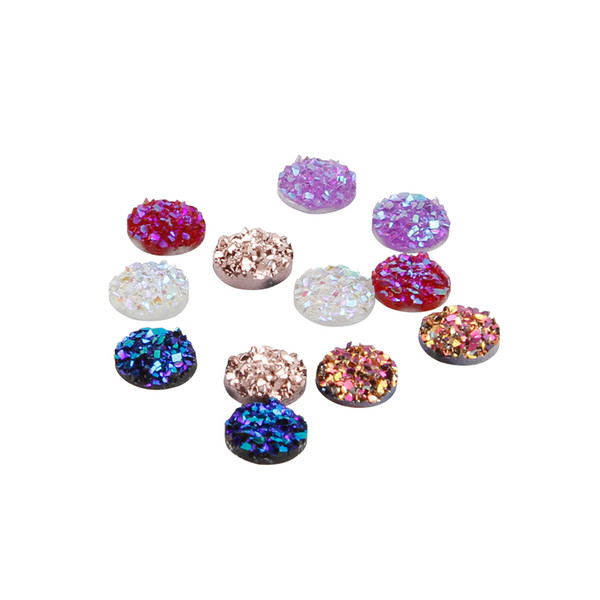 diy Pattern Flactback Teardrop beads rhinestones multicolor loose resin beads wholesale 8mm