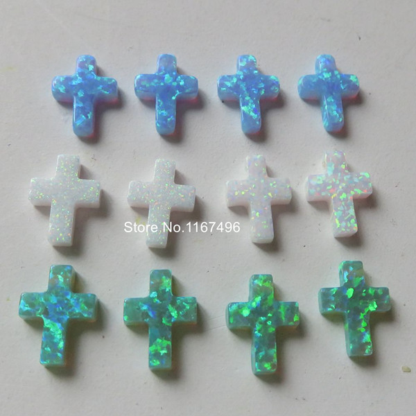 5pcs /lot OP06/OP11/OP17 Cross Opal Stone 9x12mm Cross Fire Opal Drilled Synthetic Cross Opal for Necklace