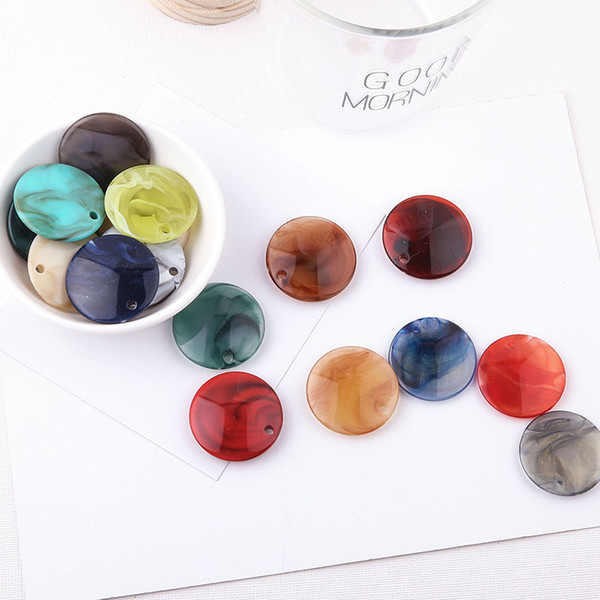 50pcs/lot 29-30mm color pattern printing geometry rounds shape resin beads diy jewelry earring/garment pendant accessory