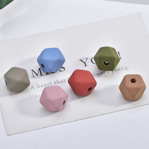 New style 30pcs/lot color Rubber paint geometry Polygon shape resin beads diy jewelry earring/garment/necklace pendant accessory