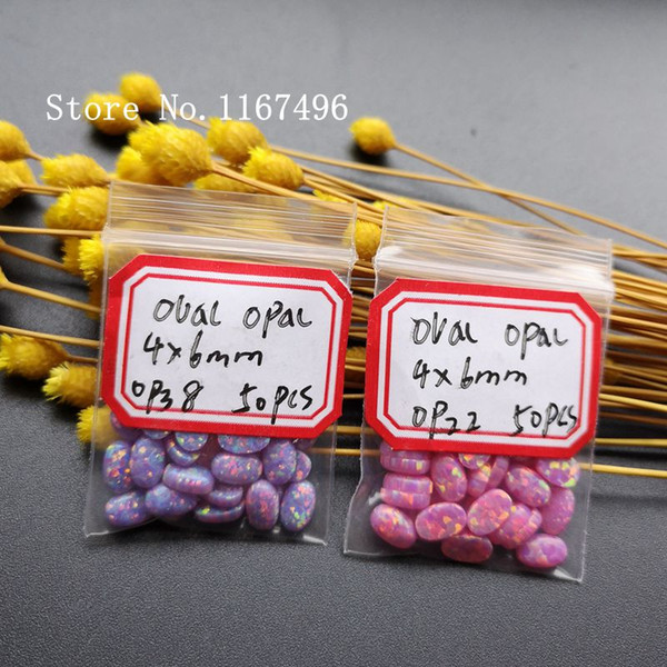 200pcs/ lot 4x6mm Mix Colors Synthetic Oval Cabochon Opal Stone for Body Piercing Jewelry Oval Opal Stone