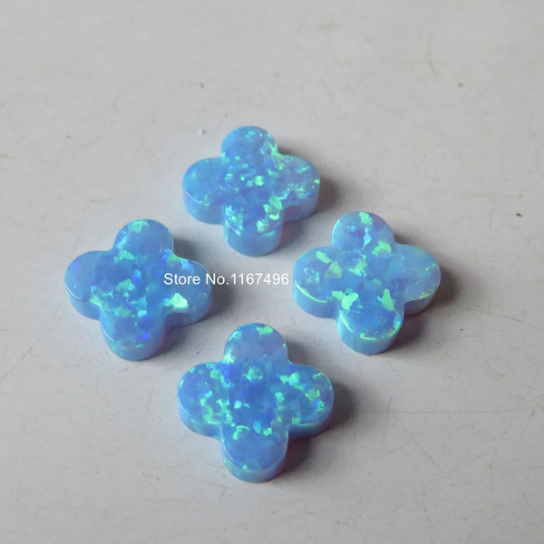 50pcs /lot OP06 Synthetic 4 Clover Opal 10mm Lucky Clover Opal stone Clover Opal Charms for DIY Jewelry