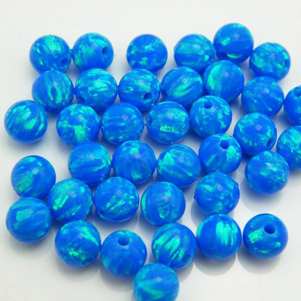 Japan Beads 7mm OP05 Blue Round Synthetic Opal Beads with Hole 10pcs per lot in Cheap Price