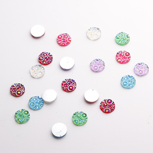 Half Round Resin beads Flatback Glue On Crafts Gems Beads DIY Veiny Art Decorations