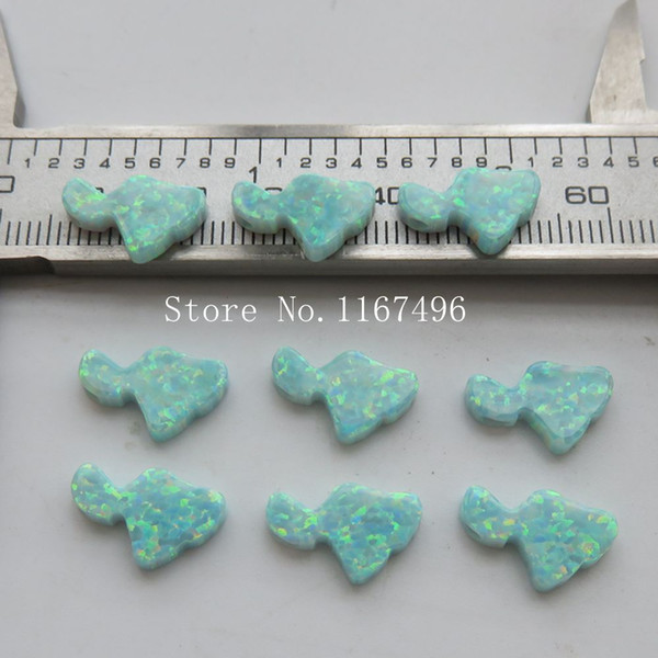 50pcs /lot OP03 Light Blue Maui Opal 9X14mm Synthetic Maui Island Cabochon Fire Opal Stone for Opal Necklace