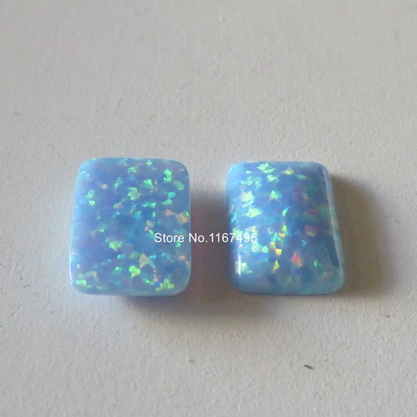 20pcs/lot op26 cornflower blue Rectangle Cabochon Opal Synthetic Rectangle Cabochon Fire Opal Stone