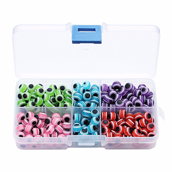 wholesale 250pcs/box Round Eyes Resin Beads Fit Bracelet Necklace Findings Loose Spacer 8mm Beads For Diy Jewelry Making