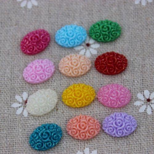 200PCS 8*10mm/10*14mm Oval Shape Rose Resin Rhinestone Flat back Beads ZZ175