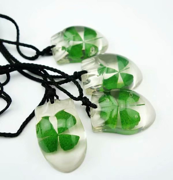 FREE SHIPPING yqtdmy hot 50 pcs fashion mouse design lucid back four leaf clover pendant