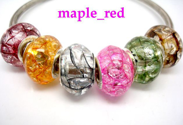 Wholesale 100 PCS Mixed Beautiful Crack Resin European Charms Beads Fit European Bracelet and Necklace Free shipping