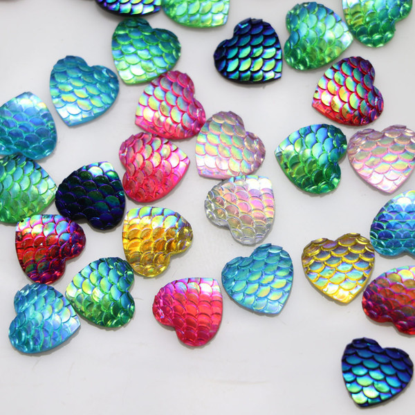 12mm Mixed Iridescent AB Round Circle Resin Mermaid / Fish / Dragon Scale