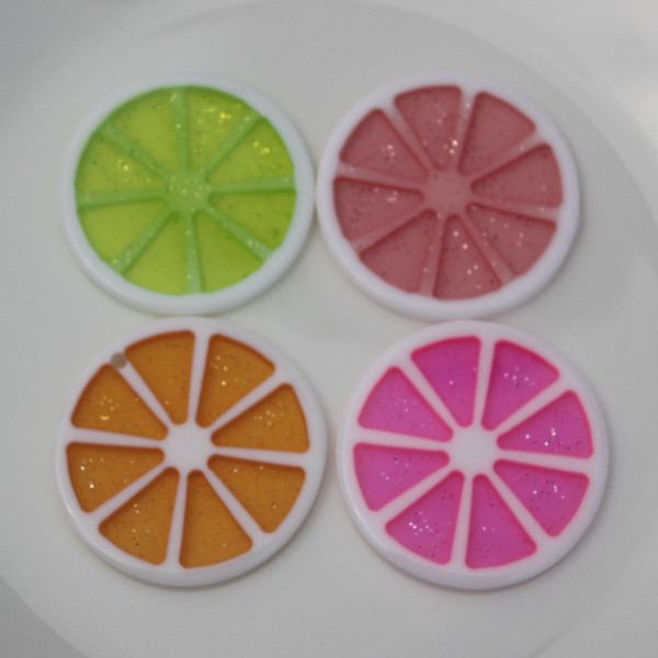 10pcs shiny Lemon fruit slice Resin Flat back Cabochon Miniature Food Art Supply Decoration Charm Craft 35mm