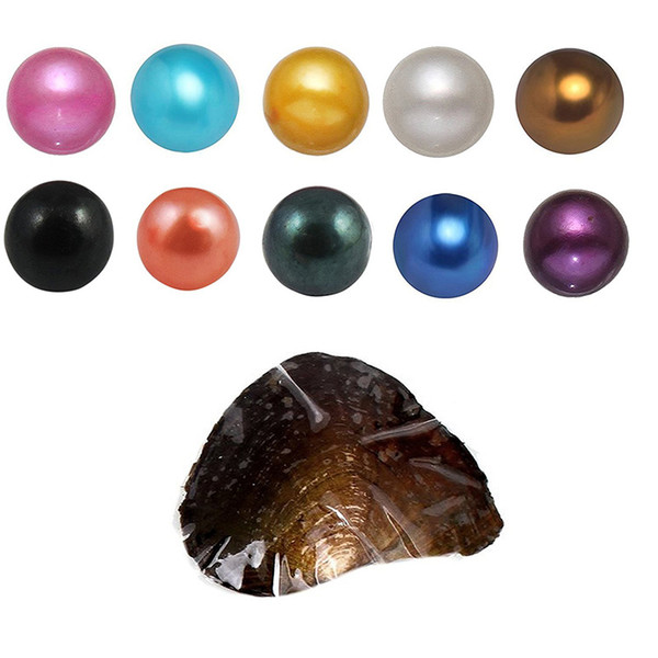 Wholesale 2018 DIY Akoya 25 Color High quality cheap love freshwater shell pearl oyster 6-7mm pearl oyster with vacuum packaging