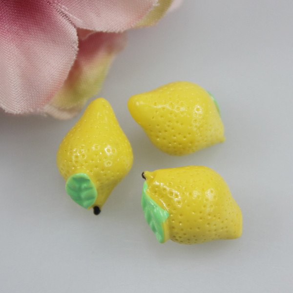 Kawaii Miniature food Lemon,Resin Cabochon Craft For DIY mobile phone case Hair Clip Decoration Scrapbooking