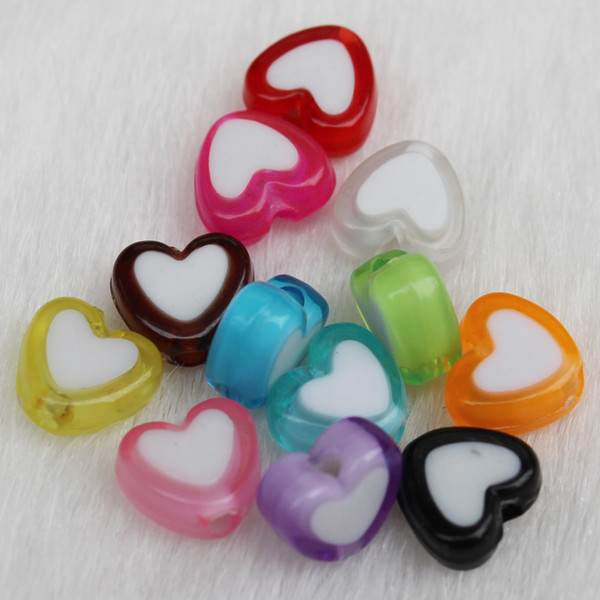 Wholesale 9MM 150 Piece Mixed Color Acrylic Heart Beads Fit Women Bracelet Necklace Earring DIY Jewelry Making