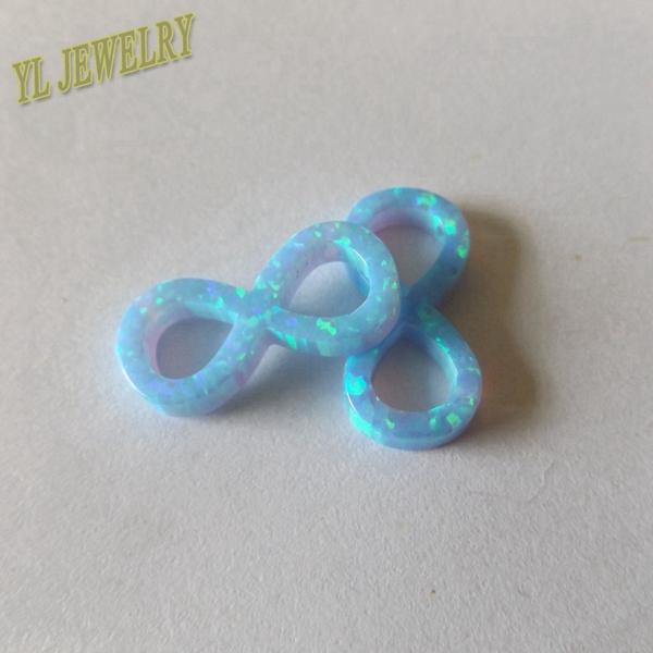 New Item Blue Synthetic Opal Infinity Cut With Hole for Necklace for Women