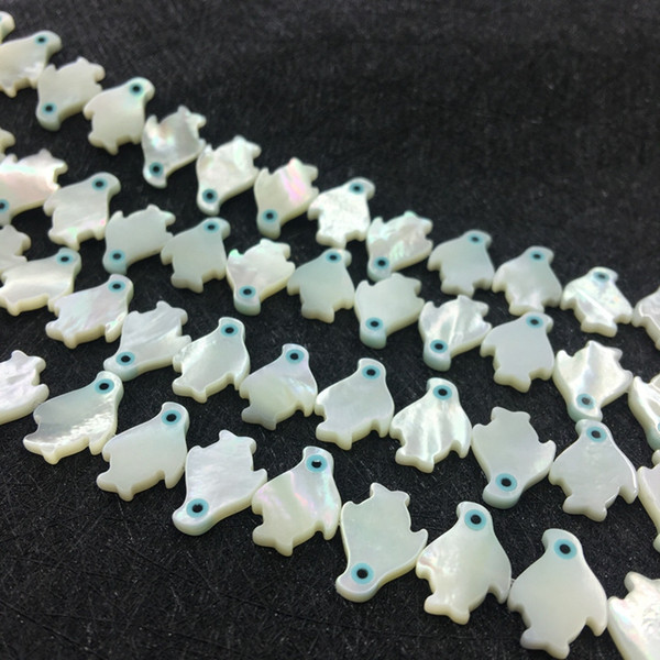 Cute PenguinSea Shell Beads Evil Eye 10x14 mm White Color DIY Jewelry Making 50 pcs a lot