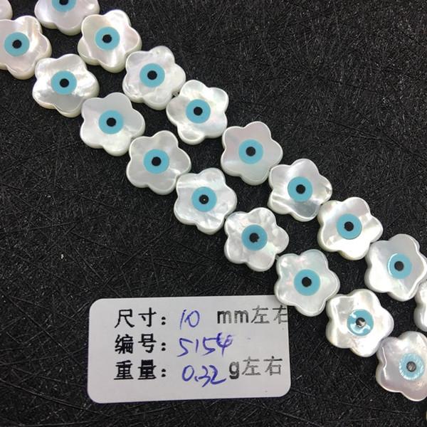 New Flower cut Sea Shell Beads Evil eye Mother of Pearl with long hole for DIY Jewelry Making 30pcs a lot