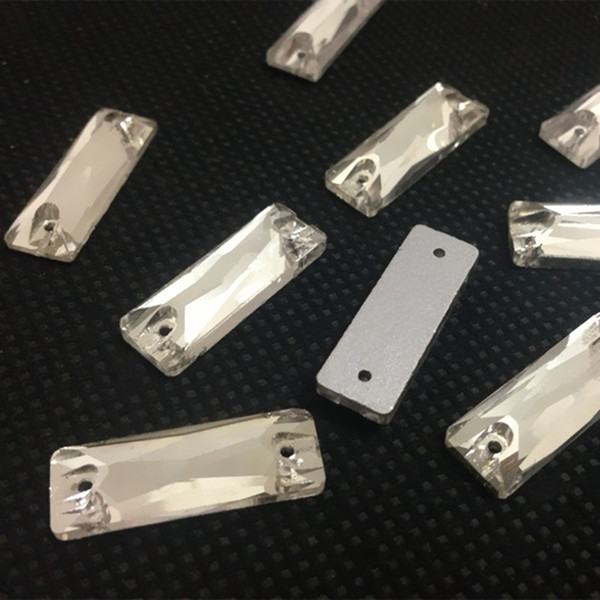 Flatback Baguette Sew On Stone Crystal Clear Color 2holes 5x15mm,6x18mm,7x21mm,8x24mm,9x27mm Long Rectangle Sewing Glass Crystal
