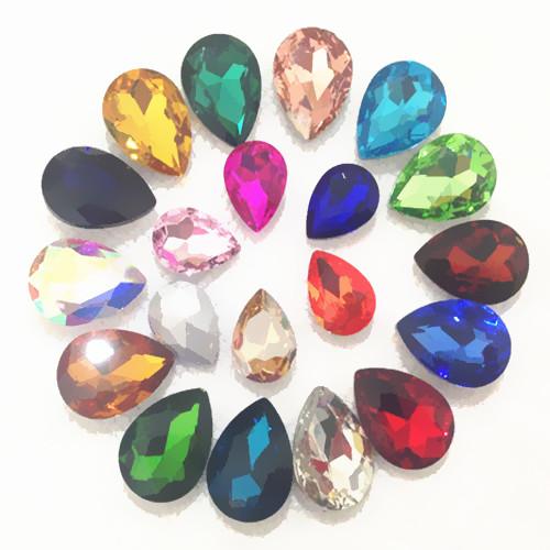 10x14mm 13x18mm 18x25mm 20x30mm For Choice Randomly Mixed Colors Teardrop Glass Crystal Fancy Stones For Jewelry Making,DIY Decoration