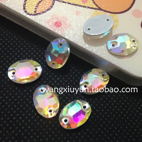 7x10mm 11x16mm 13x18mm 17x24mm Oval Flatback Sew on Rhinestone crystal AB sewing crystal ,Sew On Oval Rhinestone