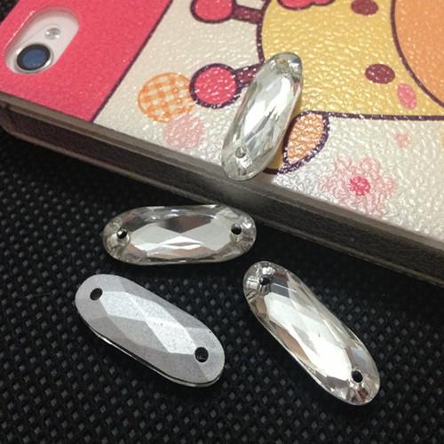 Pointback Long Oval Sew On Stone Crystal Clear Color 2holes 5x15mm,7x21mm,8x24mm,9x27mm Long Rectangle Sewing Glass Crystals