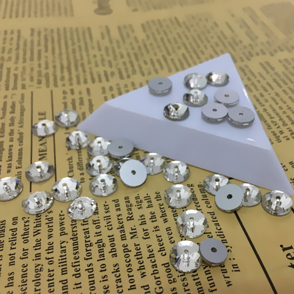 3mm 4mm 5mm 6mm 8mm Round Shape Sew On Stone Crystal Color XILION Lochrose Sew On rhinestone with One Hole for wedding dress