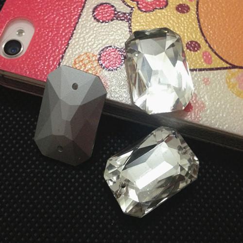 6x8mm 8x10mm 10x14mm 13x18mm 18x27mm Rectangle Octagon Pointback Sew-on Stone Crystal Rectangular Octagon Glass Beads with 2holes