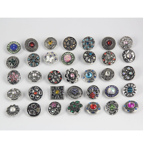 50PCS 18mm Noosa Button Jewelry Rhinestone Loose Beads Mixed Style Fit For Bracelets Necklace Jewelry DIY Accessories Holland Button