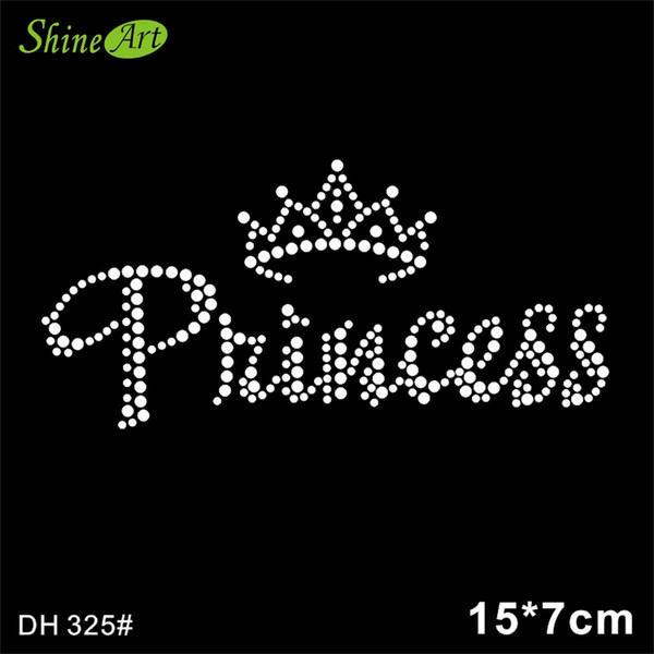 Free shipping Princess crown designs iron on transfer hot fix rhinestone rhinestone iron on transfers designs DIY DH325#