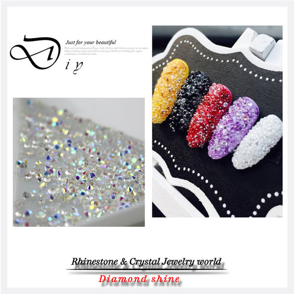 Wholesale-New Crystal Pixie For 3D Nail Micro 1.3-1.5mm Mini Nail Rhinestones Decoration DIY ,1440pcs/pack