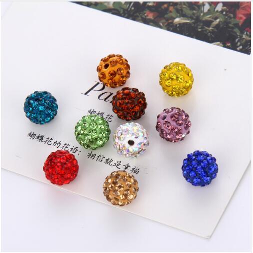 Hot 20Pcs 8 10mm Rhinestones Round Loose Beads For Bracelet Earrings DIY Crystal Ball Jewelry Making