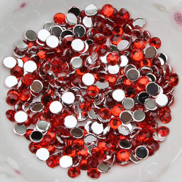 Acrylic Material 1000 Pieces Of Pack Flat Back Half Round Rhinestones, 2mm,3mm,4mm,5mm,6mm,Various Colors