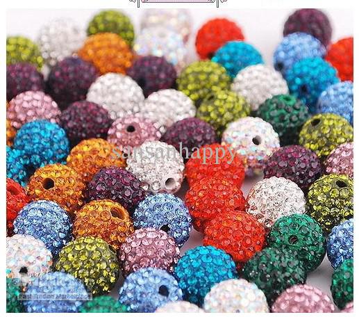 Top quality 12MM shamballa Crystal DIY Clay Spacer Beads FOR Pave Rhinestone Disco Balls Beads 100pc