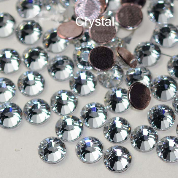 Wholesale-2058HF 1440pcs/lot Flatback Strass Glue Base SS20 Hotfix Rhinestones Clear Crystal Hot Fix rhinestone Strass For Clothes Shoes