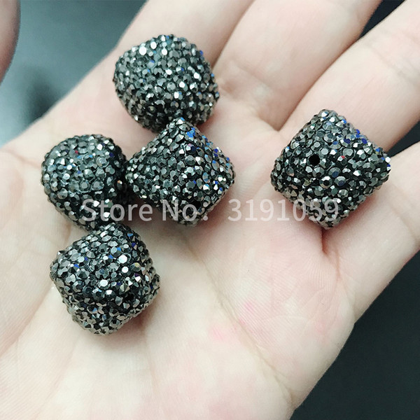 Europe and America are hot, fashionable, retro, super black, black Rhine, stone and square beads