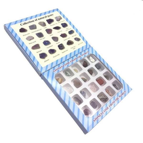 Augkun 20pcs Irregular Tumbled Mini Ores Collection Art Ornament Decoration Set Gifts Natural Crystal Gemstone Nice Gift C19041101