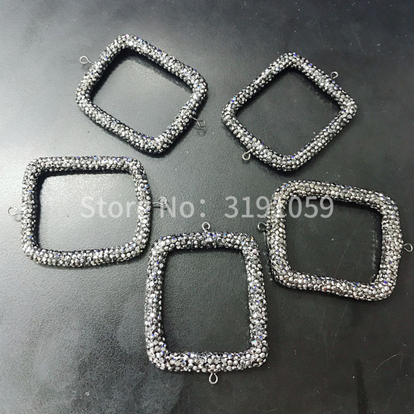 Hollow square rhinestone small beads hipster exaggerated temperament accessories DIY gift