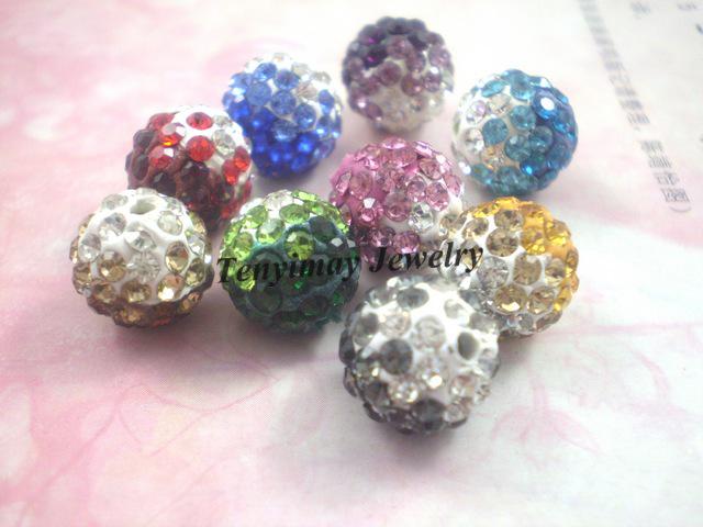 Crystal Loose Beads Disco Ball Micro Pave Beads 10mm Gradient Color 180pcs/Lot