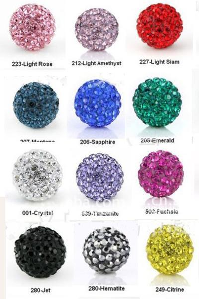 Hot shamballa 10mm Disco Pave Balls Handmade Bracelets Crystal Beads Jewelry top quality 100pcs