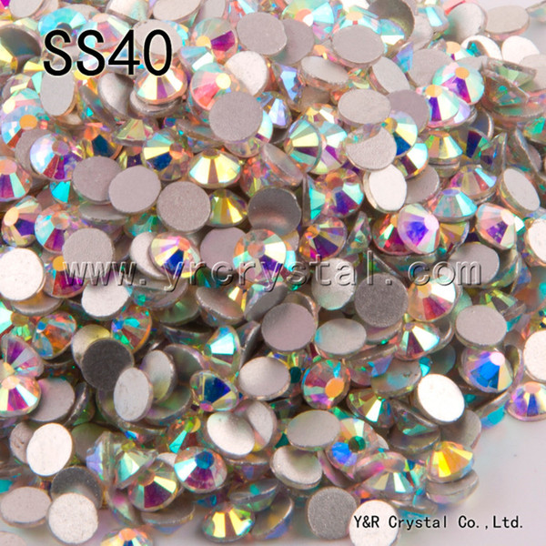 Wholesale-SS40 8.4-8.6mm Crystal AB Rhinestone Nail Decoration