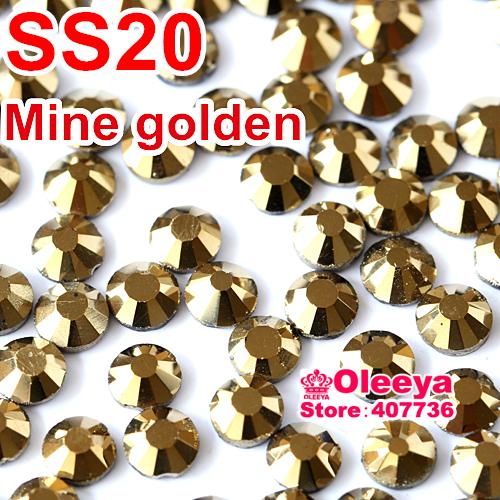 Wholesale-SS20 4.6-4.8mm,1440pcs/Bag Aurum Hematite Gold DMC HotFix FlatBack loose Rhinestones,machine cut iron-on crystals stones Y0192