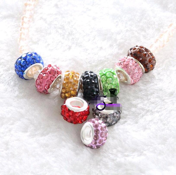 100pcs Resin Rhinestone Loose Beads 5MM Large Holes Beads for Making Bracelets Jewelry Findings Mix Wholesale