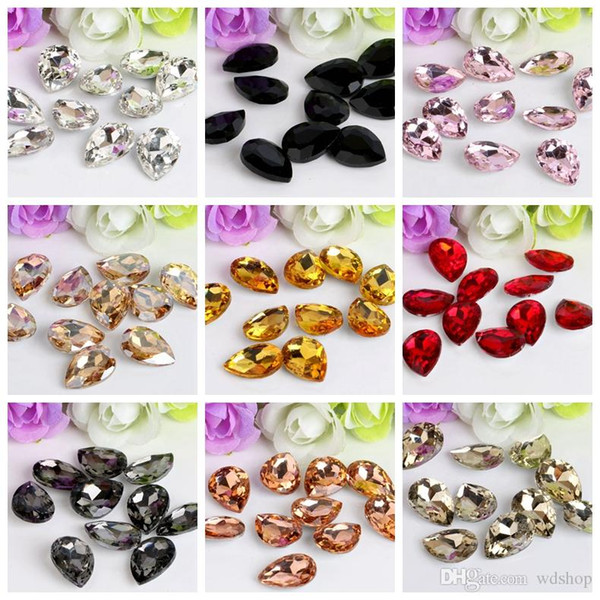 Wholesale 8*13mm Crystal Drop Rhinestone Glass Gems Crystal Stones Sew On Crafts Decorations DIY Rhinestone Loose Beads