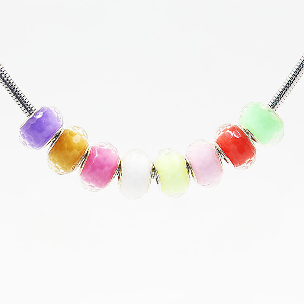 DIY bracelet charm beads Big hole plastic jelly beads fit bracelet mix color