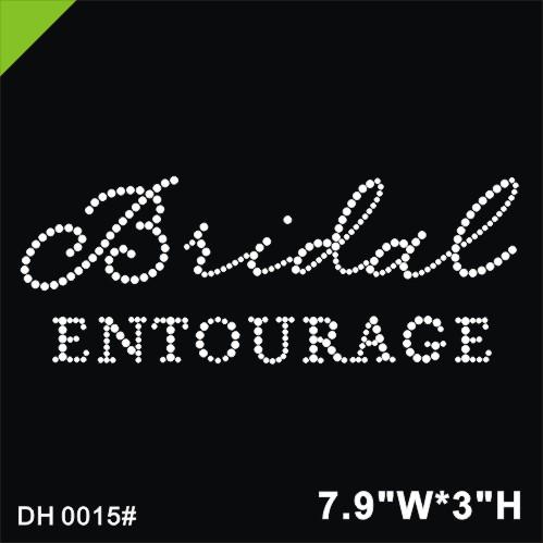 Free shipping Bridal Entourage Iron On Rhinestone Crystal T-shirt Transfer by Jubilee Rhinestones DIY DH0015#