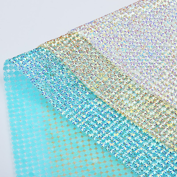 JUNAO 24*40cm Crystal AB Rhinestones Fabric Mesh Crystal Trim Sheet Hotfix Resin Beads Appliques For DIY Clothes Jewelry