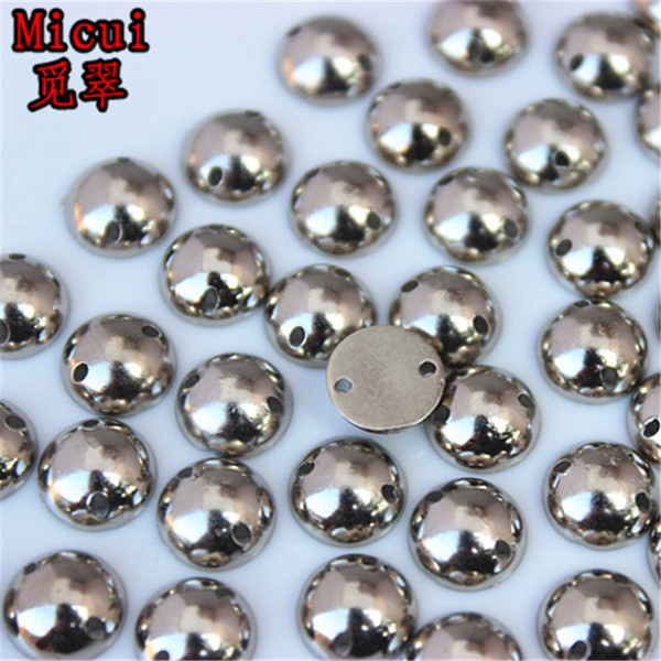 Micui 200PCS 8mm Round Rhinestones Sew On Acrylic Crystals Stone Sewing Flatback Appliques for Crafts Clothes ZZ734D